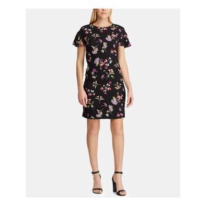 AMERICAN LIVING Womens Black Short Sleeve Above The Knee Sheath Dress 12